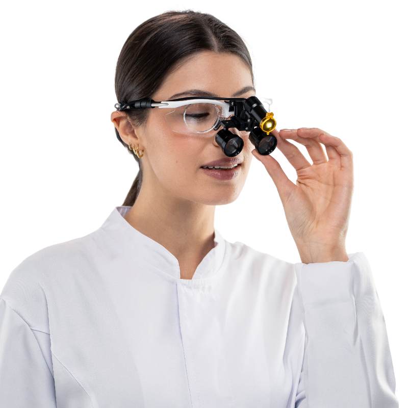Loupe X2 - Lentilles 2,5x et 3,5x et Lampe Frontale Rechargeable de 5 Watts
