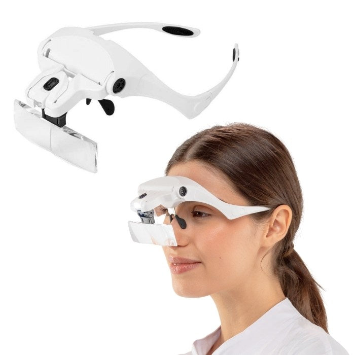 Loupe à Tête Lumineuse V5 - 5 Lentilles et Double LED