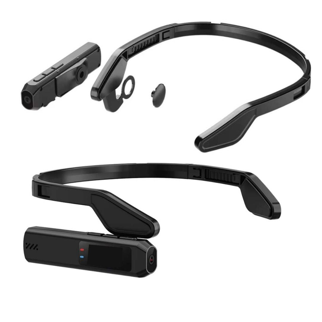 Caméra portable 2,7K avec support tête pour enregistrement des procédures de travail