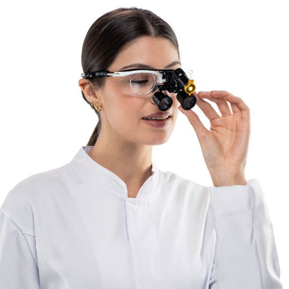 Loupe X2 - Lentilles 2,5x et 3,5x et Lampe Frontale Rechargeable de 5 Watts
