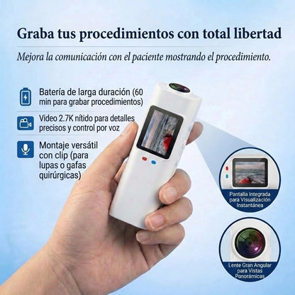 Mini Caméra 2,7K avec Vue à la Première Personne pour Loupe et Lunettes Correctrices