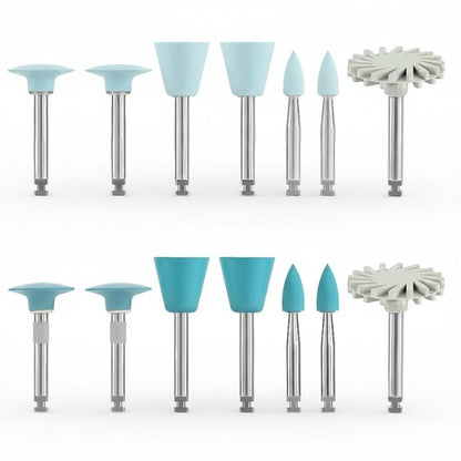 Ensemble de polissage pour résine et porcelaine – 14 pièces (RA 2,35 mm universel) à basse vitesse