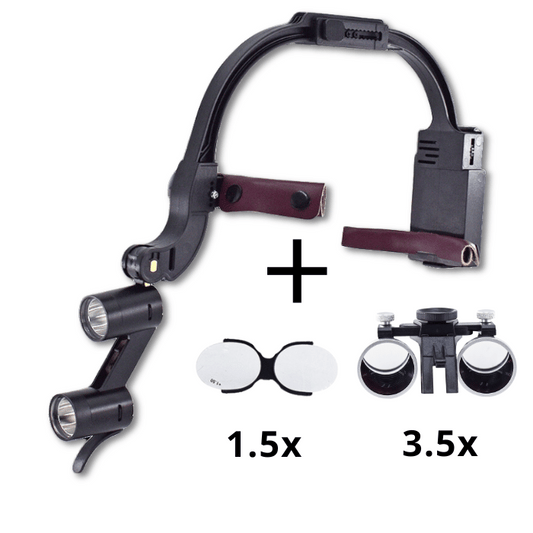 Loupe Frontale M1 - Lentilles 3,5x et 2 Batteries Rechargeables pour Professionnels