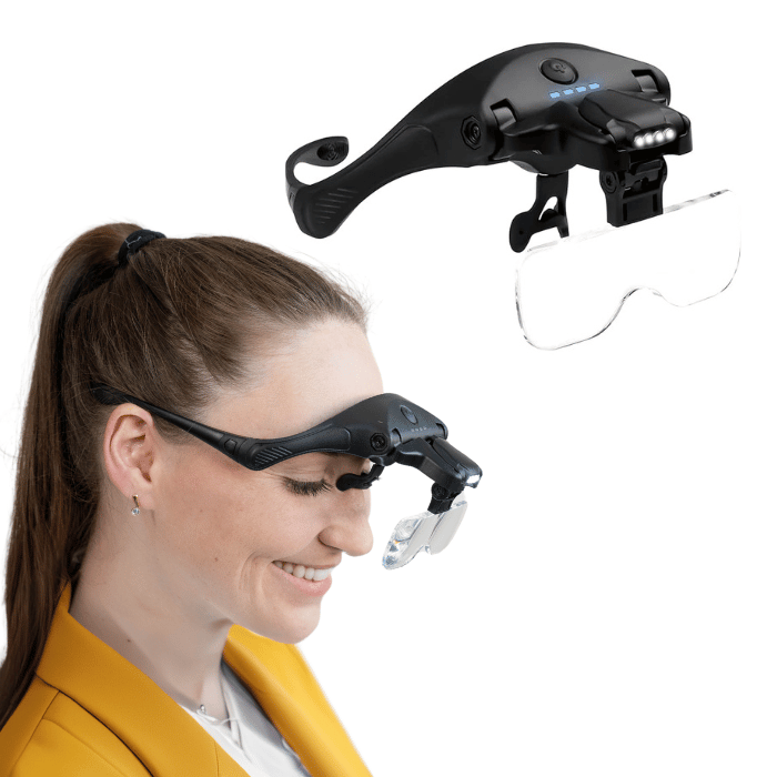 Lunettes pour Pose de Cils - 5 Lentilles Grossissantes et Lumière Rechargeable