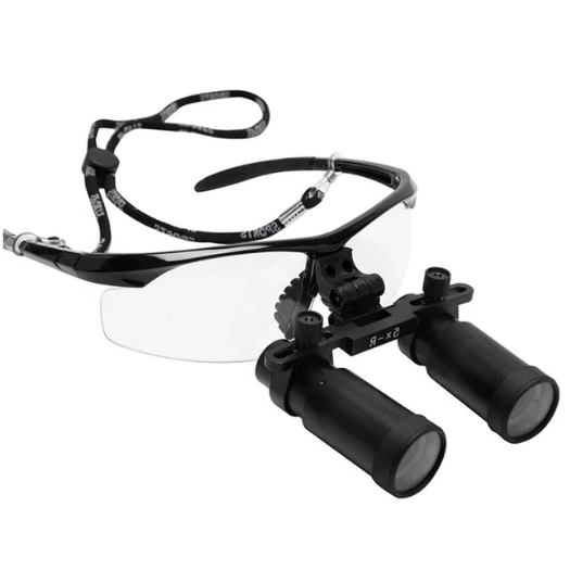 Loupe de vision macro avec lampe frontale et objectifs 4x ou 5x