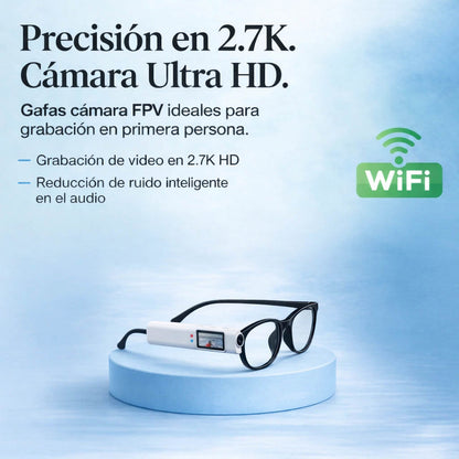 Mini Caméra 2,7K avec Vue à la Première Personne pour Loupe et Lunettes Correctrices