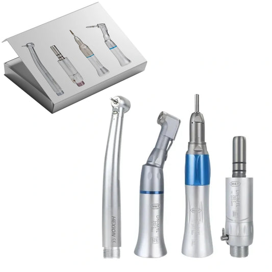 Kit de 4 pièces à main dentaires à grande et basse vitesse avec lumière LED
