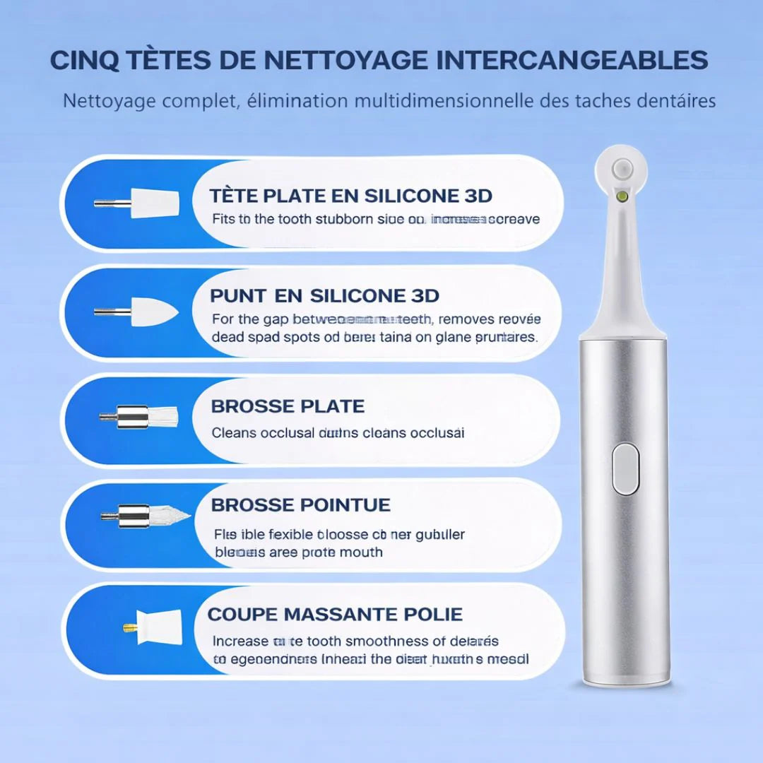 [locale:fr] Cinq têtes de nettoyage interchangeables